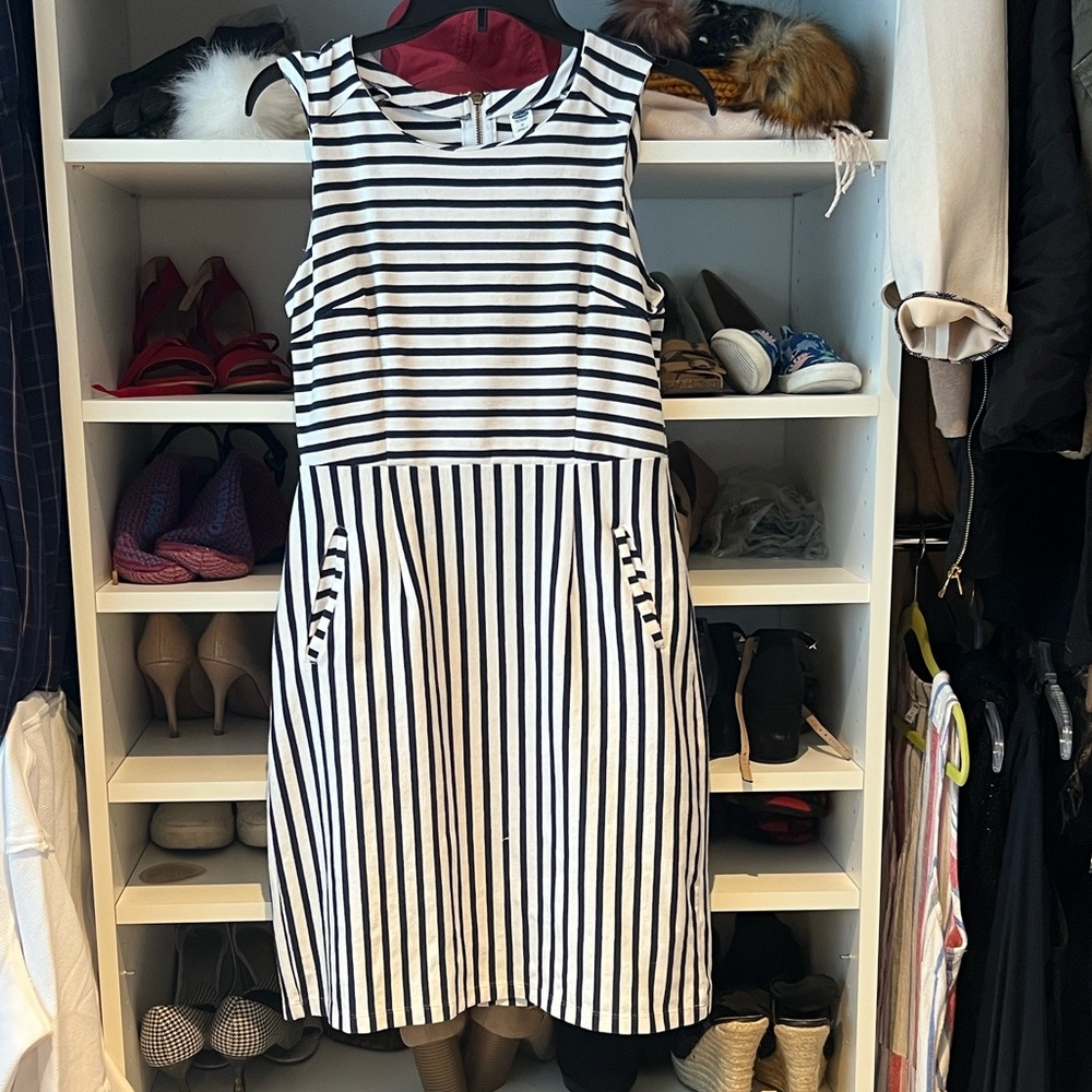 Old Navy Blue and White A-Line Dress